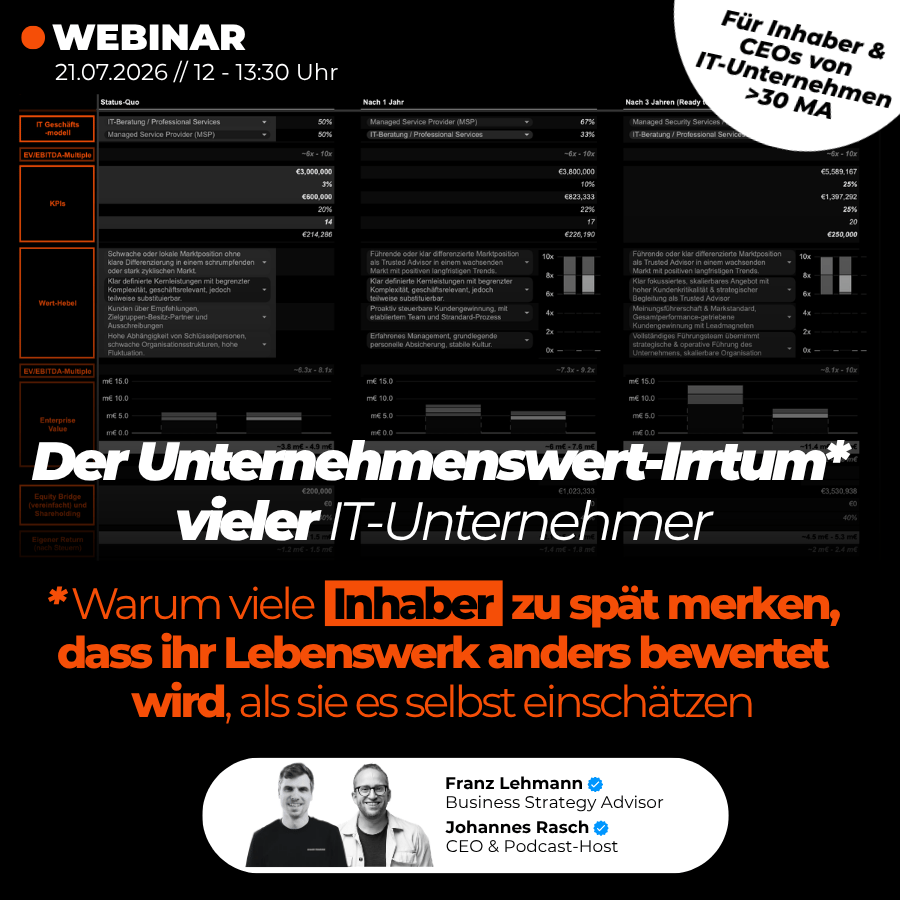 Webinar Unternehmenswertberechnung IT-Unternehmen